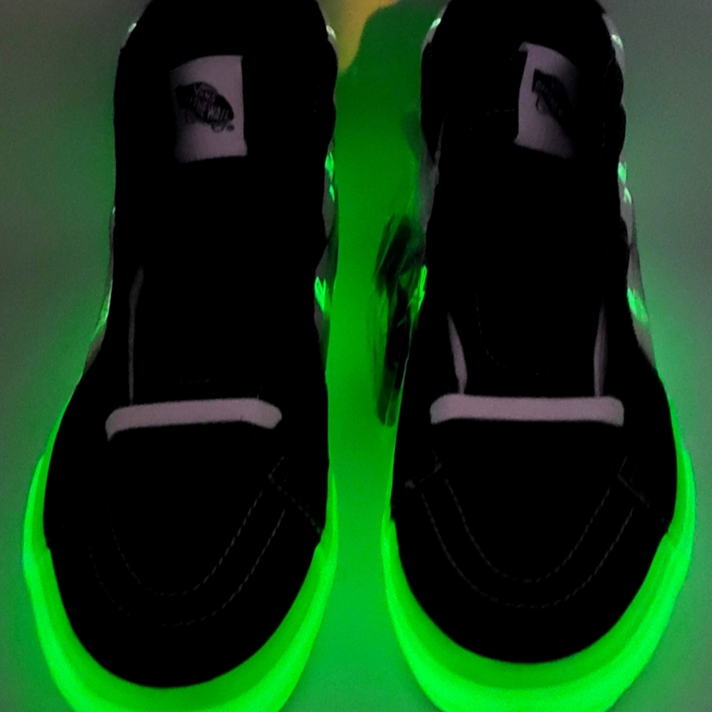 Vans Skate Sk8-Hi Glow-In-The-Dark Skate Shoes☆Men's Size 10.5 - Picture 2 of 11